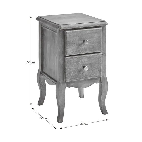 Giselle 2 Drawer Bedside Table, Mango Wood 6