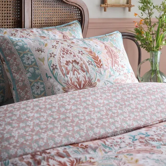 Appletree Floral Damask 100% Cotton Duvet Cover & Pillowcase Set 4