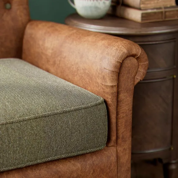 Alba Herringbone Faux Leather Armchair 3