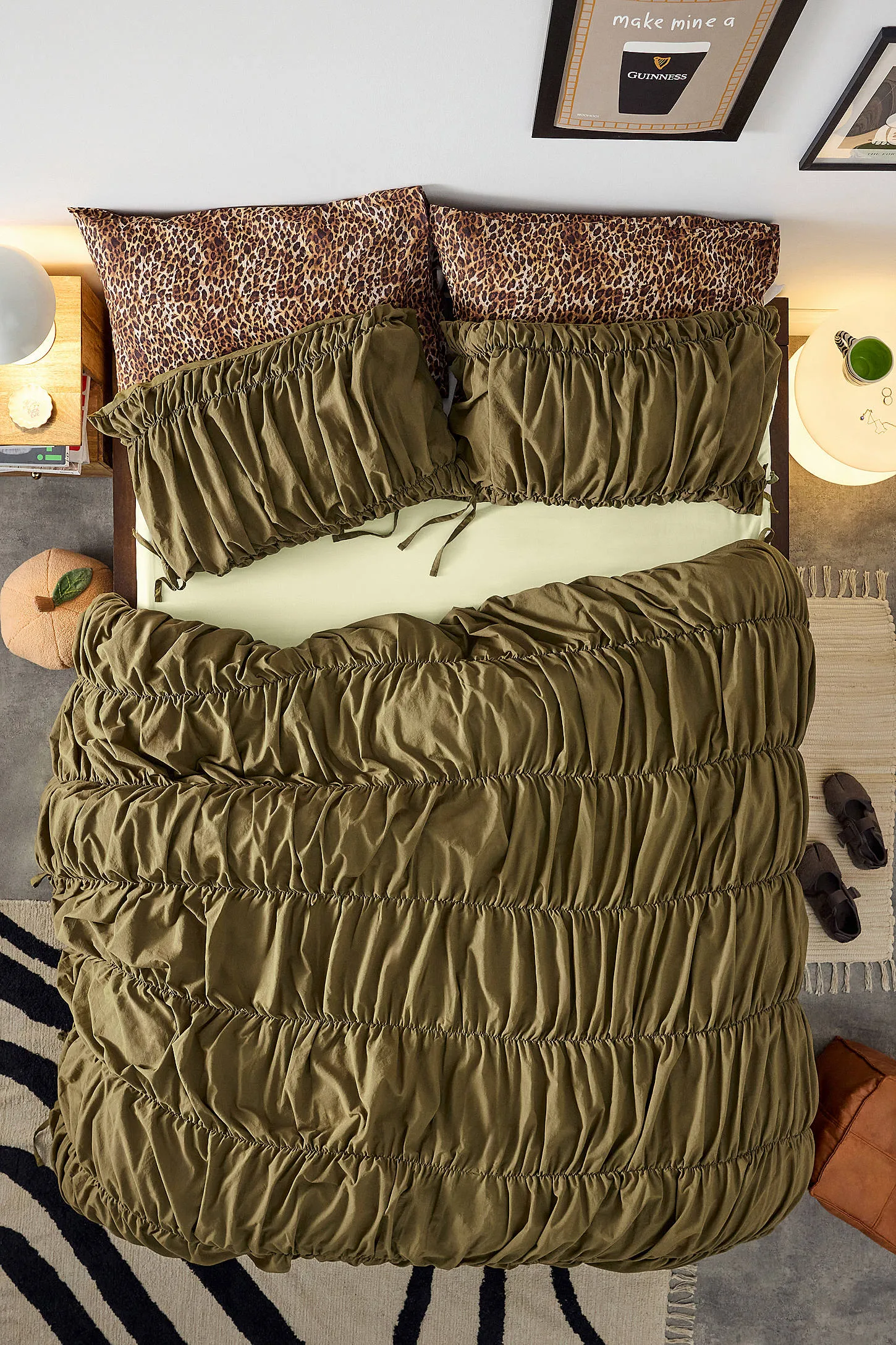 Cinched Duvet Set - Khaki 1