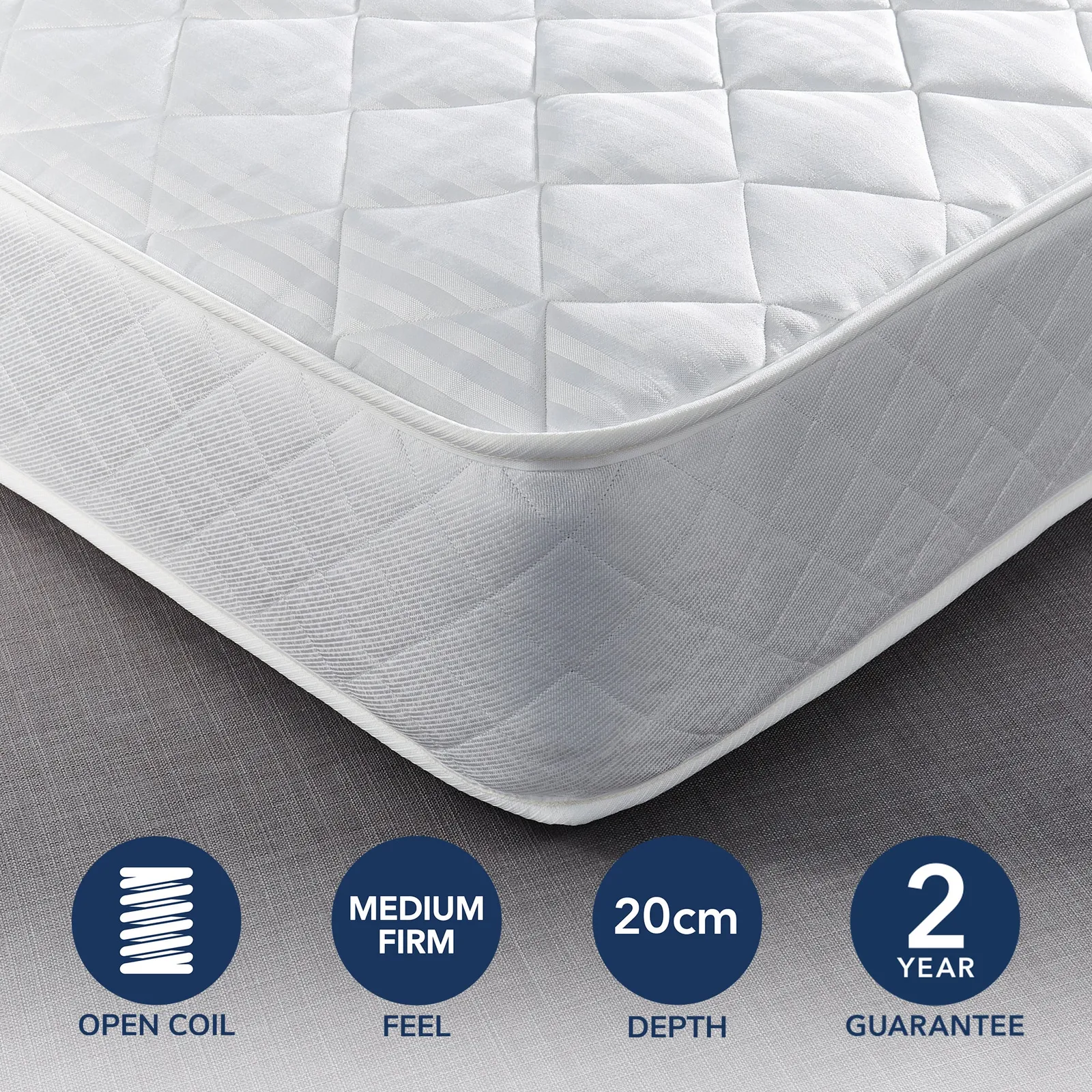 Dunelm Everyday Orthopaedic Open Coil Mattress White