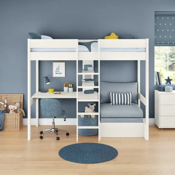 Uno Highsleeper With Chair Bed And Cushion Set Pine 2