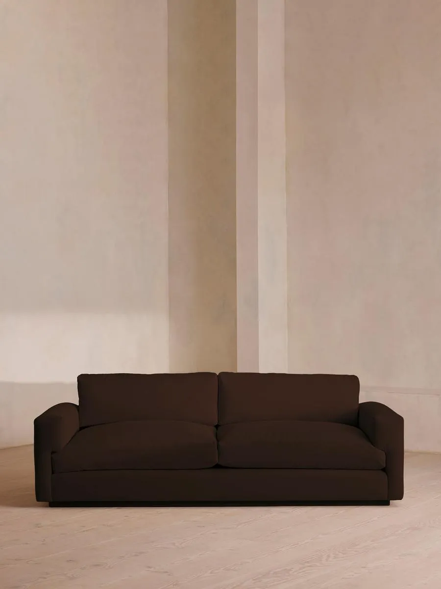 Mossley Three Seater Sofa, Velvet, Chocolate Brown