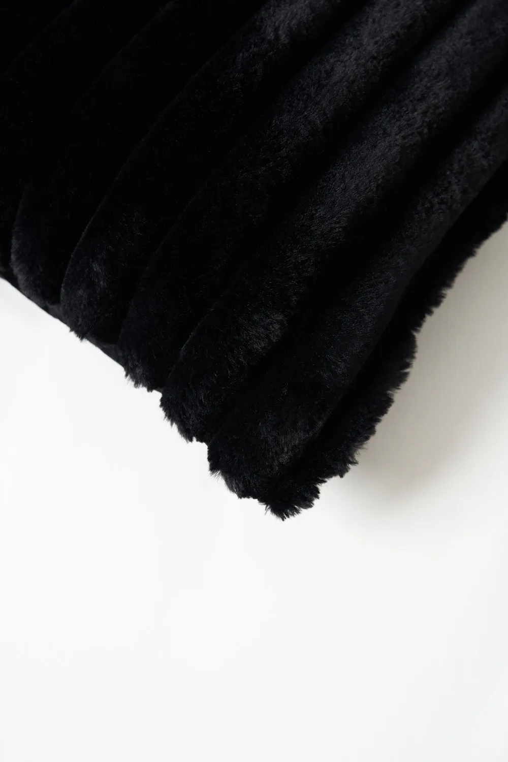 BHS Jumbo Cord with Plain Velvet Backing Cushion in Black 3