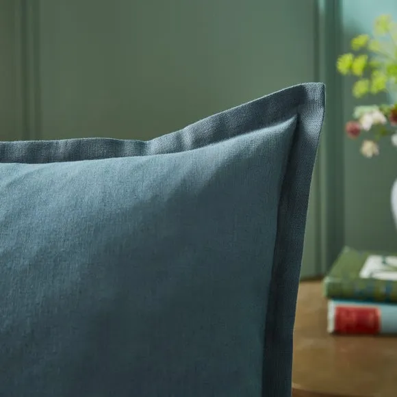 Contrast Oxford Edge Cotton & Linen Square Cushion Cover 4