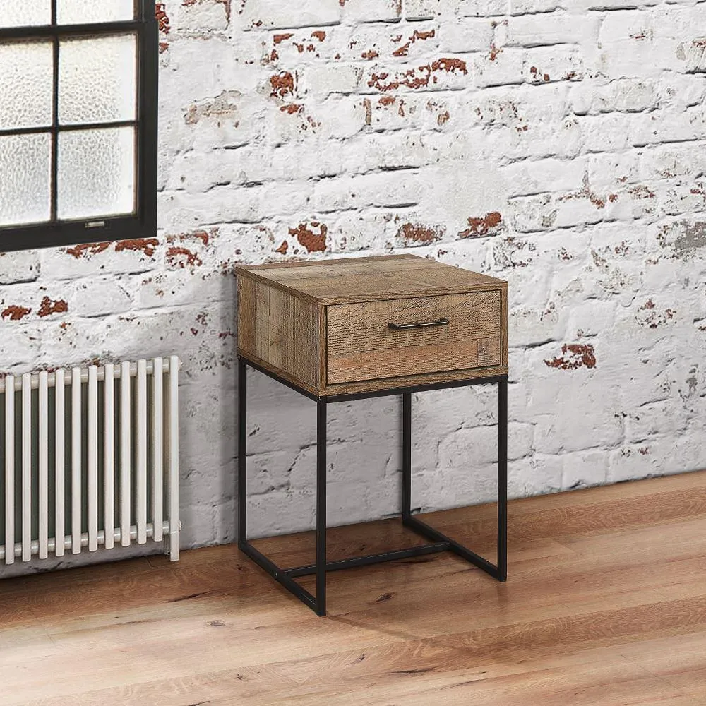 Urban Rustic 1 Drawer Narrow Bedside Table