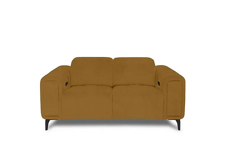 Elphaba Fabric 2 Seater Power Recliner Sofa with Storage Arms - Opulence Saffron