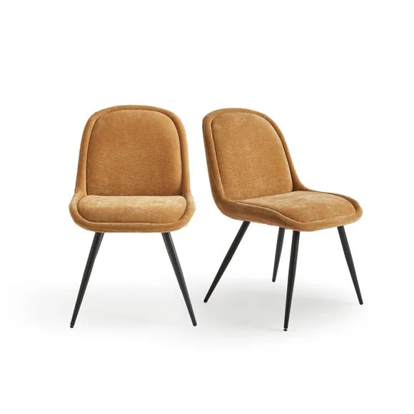 Lyle Set of 2 Dining Chairs, Soft Tonal Chenille 5