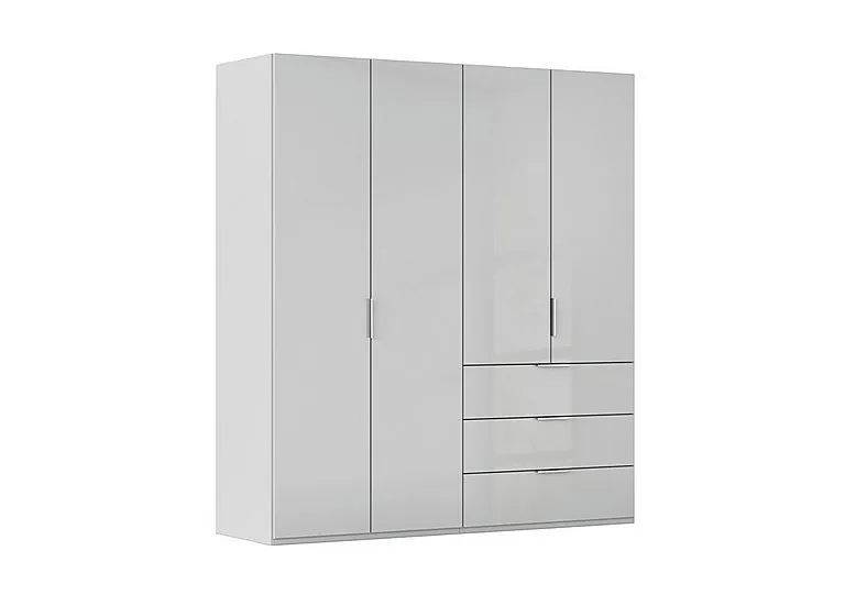 Formes 4 Door Bifold Combi Glass Wardrobe - Silk Grey/Silk Grey Front