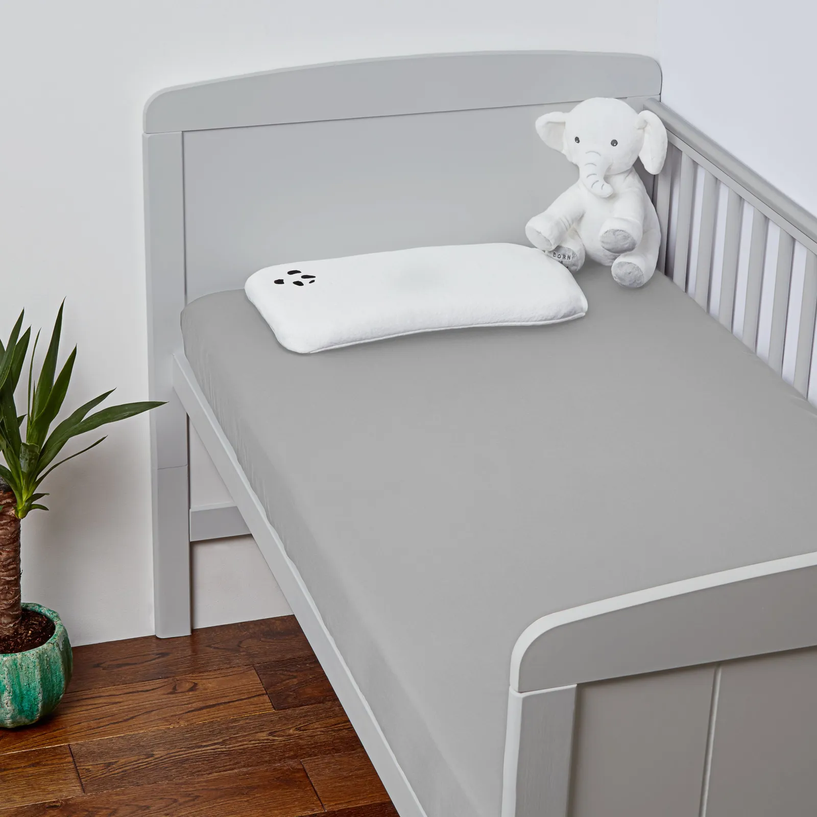 Panda London 100% Bamboo Fitted Sheet - Cot & Cotbed (2-Pack) in Mid Grey 2