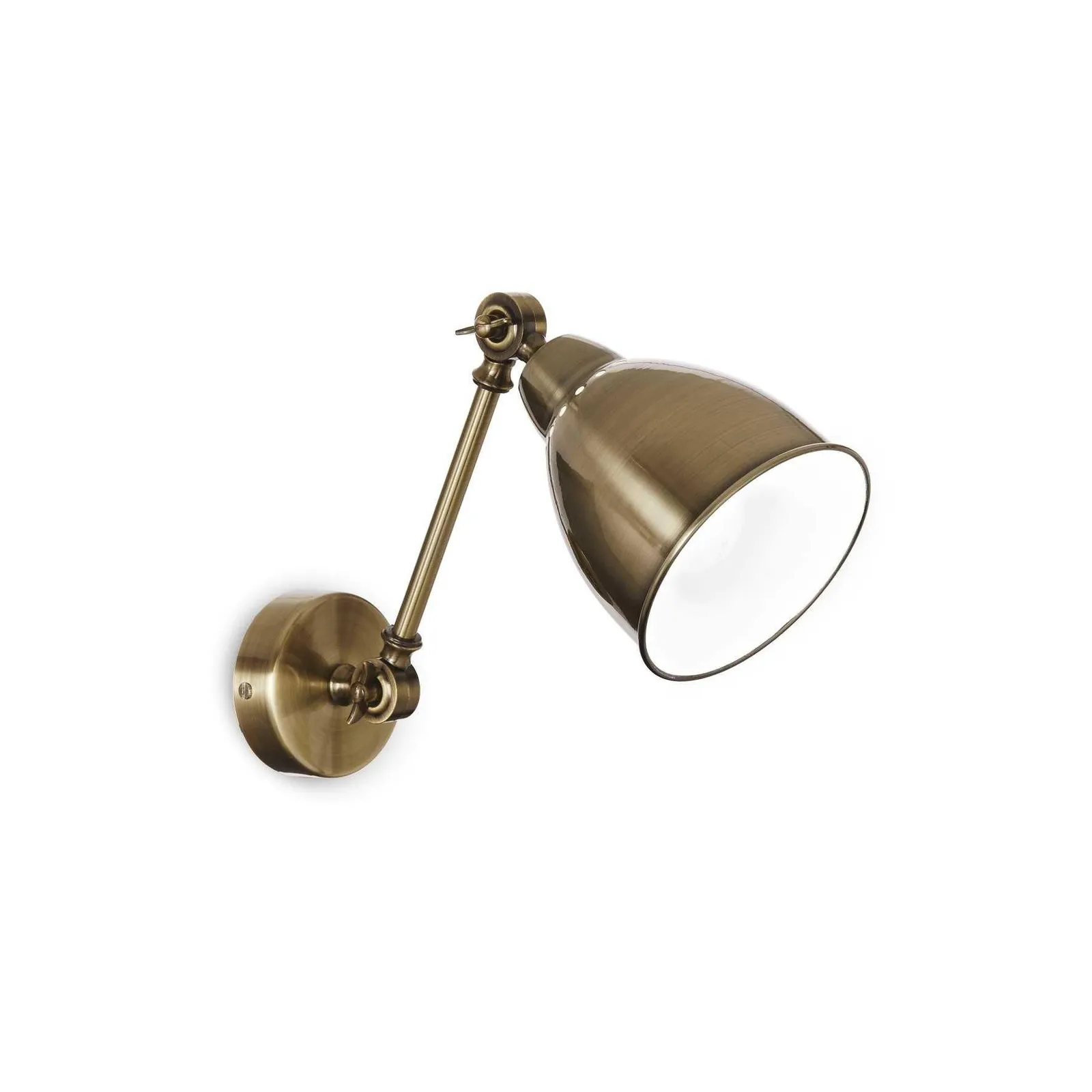 Netlighting Newton Adjustable 1 Light Indoor Wall Light Antique Brass E27 in Yellow