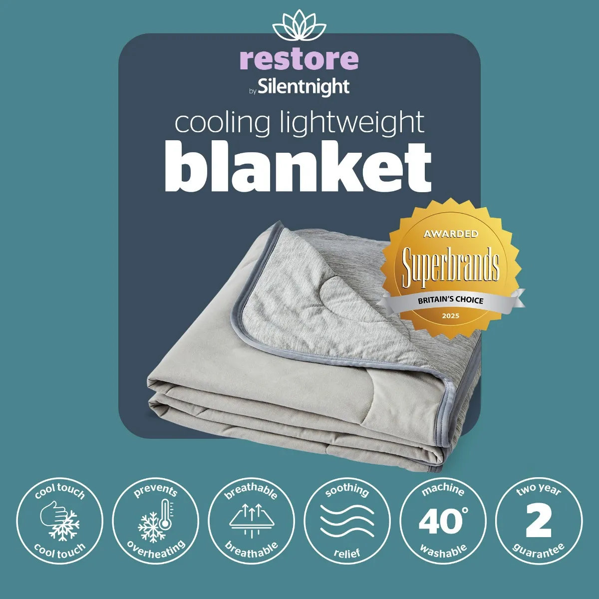 Silentnight Restore Cooling Blanket Grey
