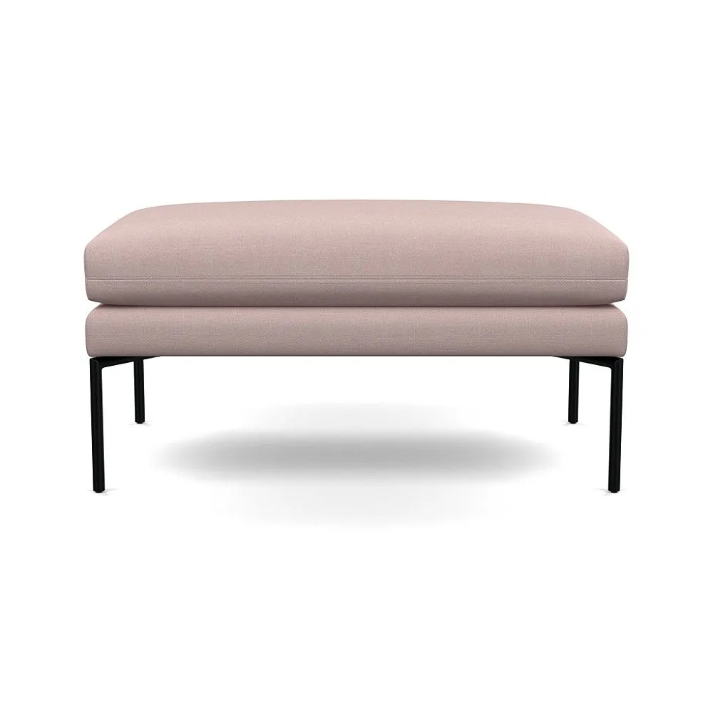 Heal's Matera Large Ottoman Siena Cotton Dusky Pink Black Feet 1