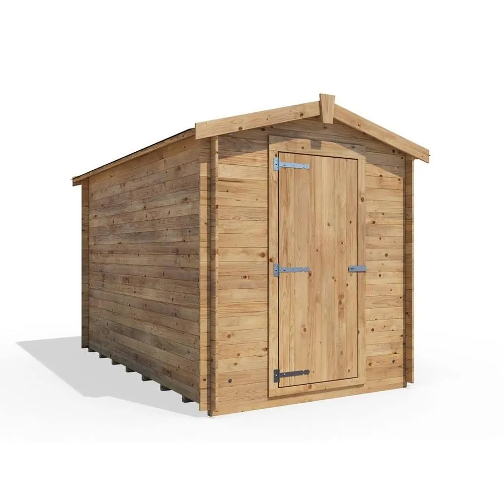 Dunster House Heavy Duty Log Shed 6 x 10 ft With Superfelt Roof in Brown
