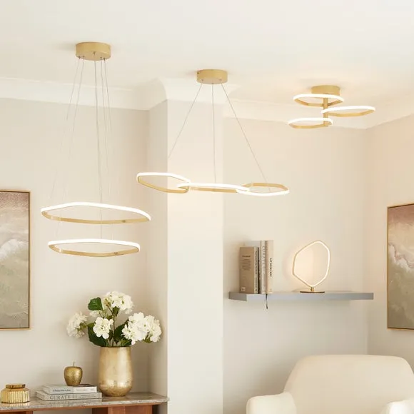 Puddle 3 Light Adjustable Semi Flush LED Ceiling Light 6