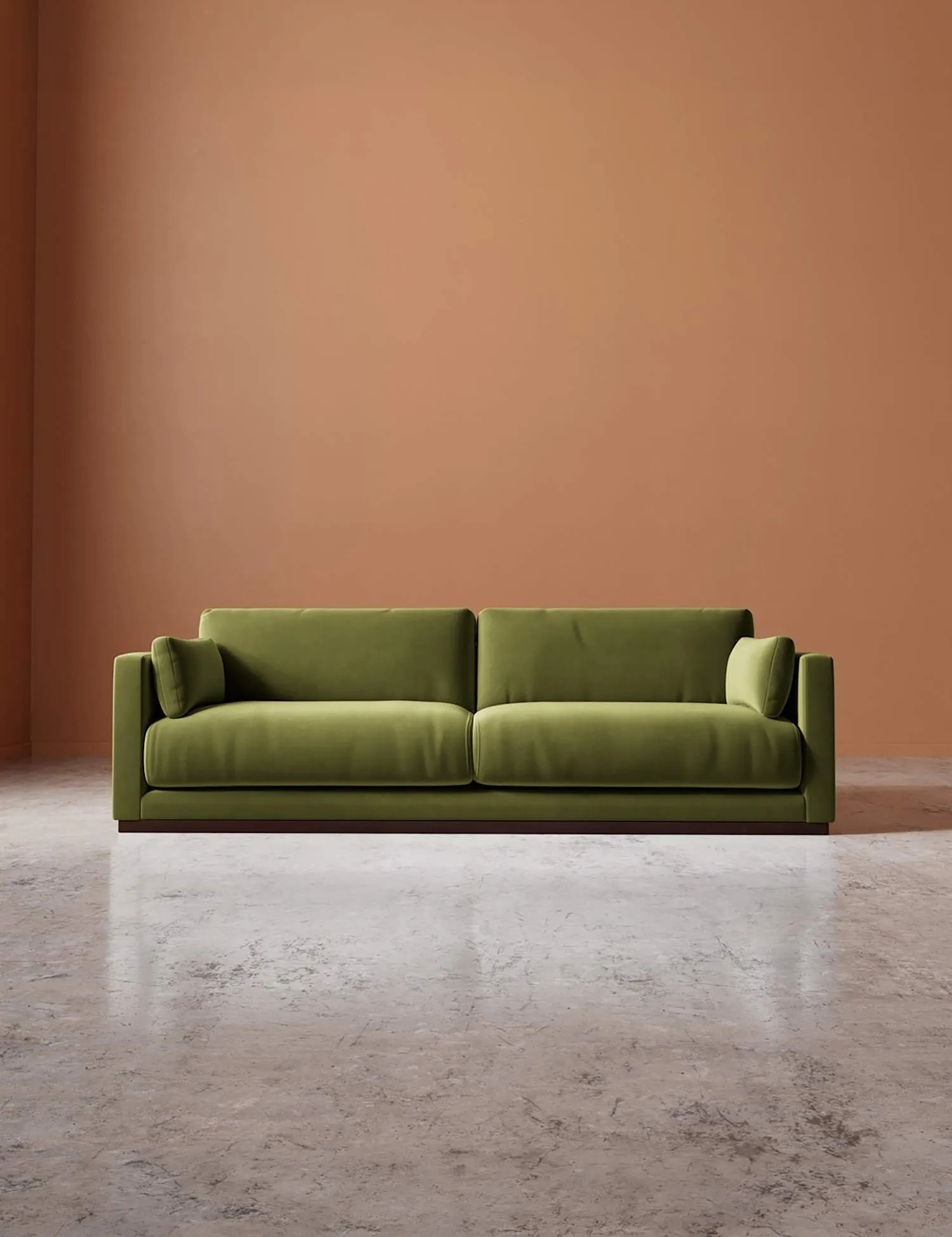 Swoon Easy Velvet 3 Seater Sofa Green