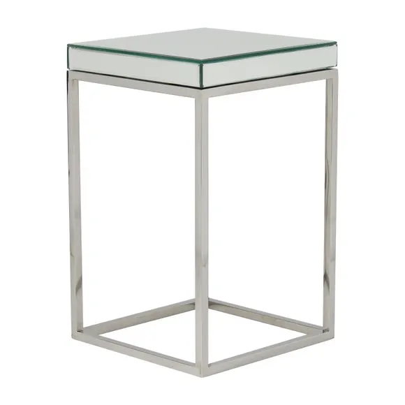 Elysee Small Square Side Table, Mirrored Glass 5
