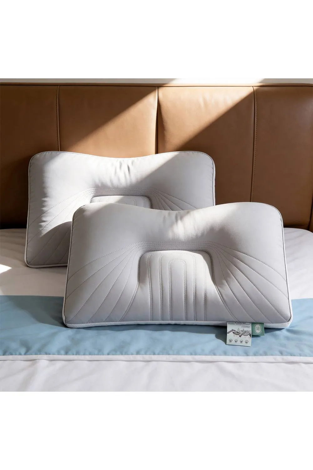 Living and Home 2 Pack Cooling Pillow Inserts for Multi-Sleepers in Grey