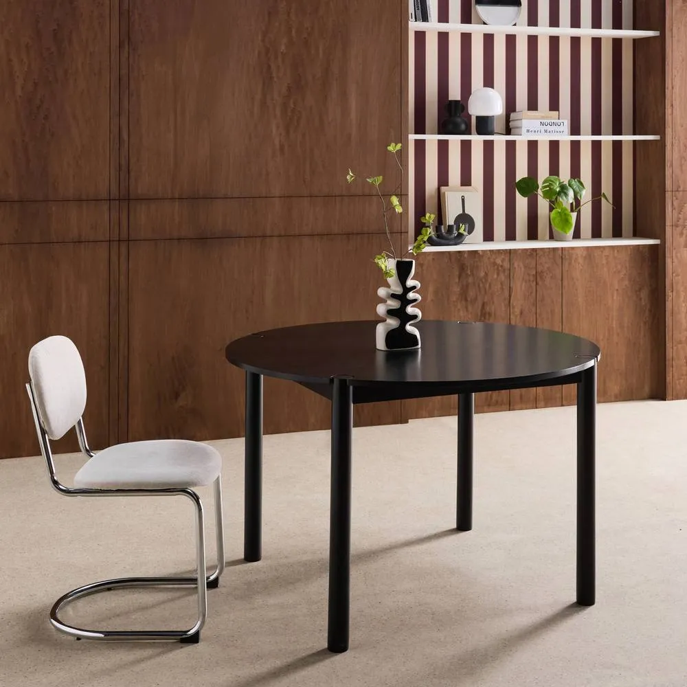 sweeek Round rubberwood dining table Ø120cm seats 4 in Black 4