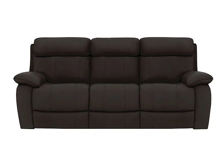 Moreno 3 Seater Leather Power Recliner Sofa with Power Headrests - Dark Chocolate