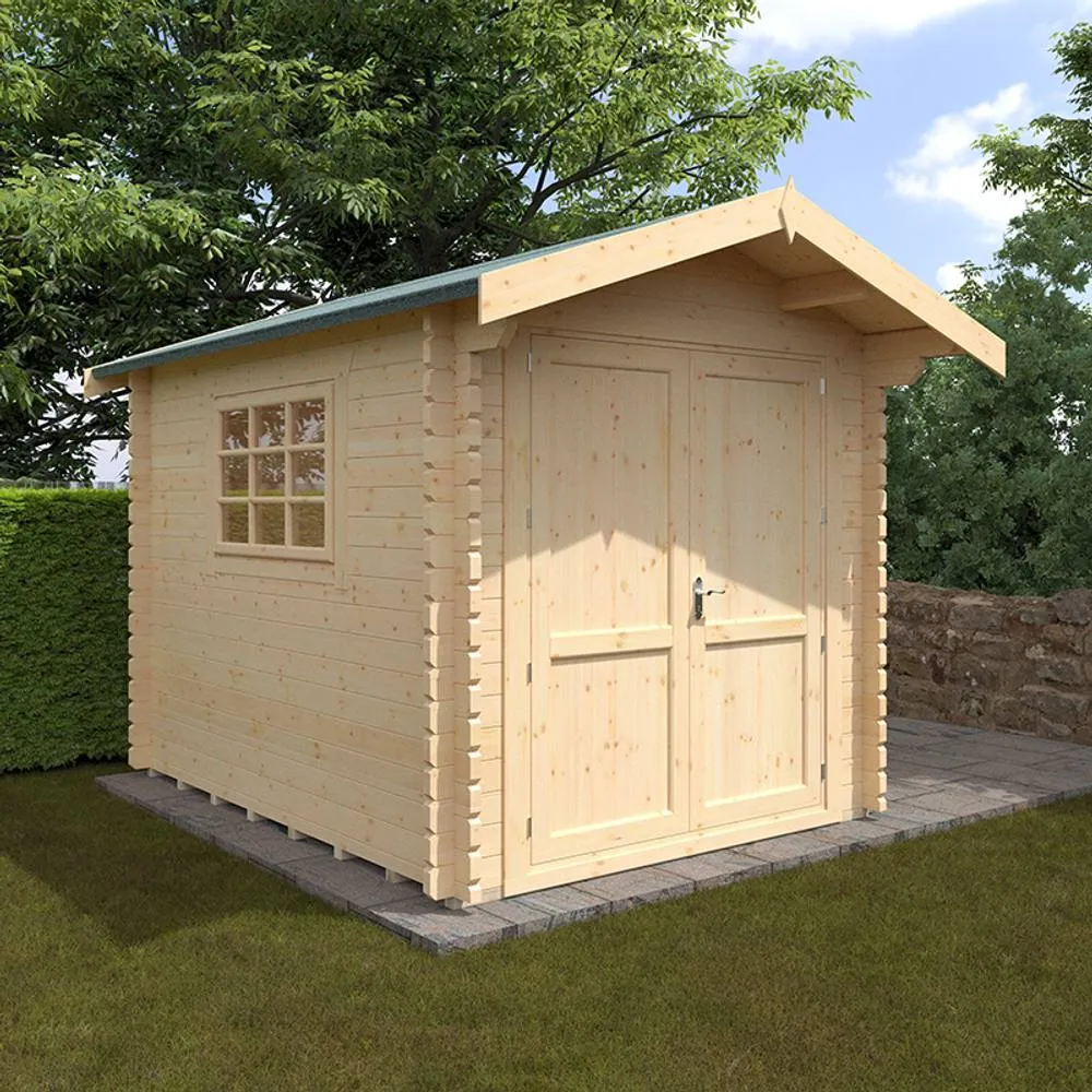 Buttercup Farm 10x8w The Marlborough Plus 44mm Cabin - L295 x W235 x H251.3 cm in Natural 2