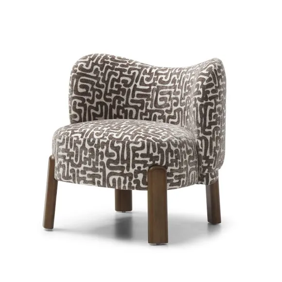 Cora Abstract Jacquard Print Accent Chair 6