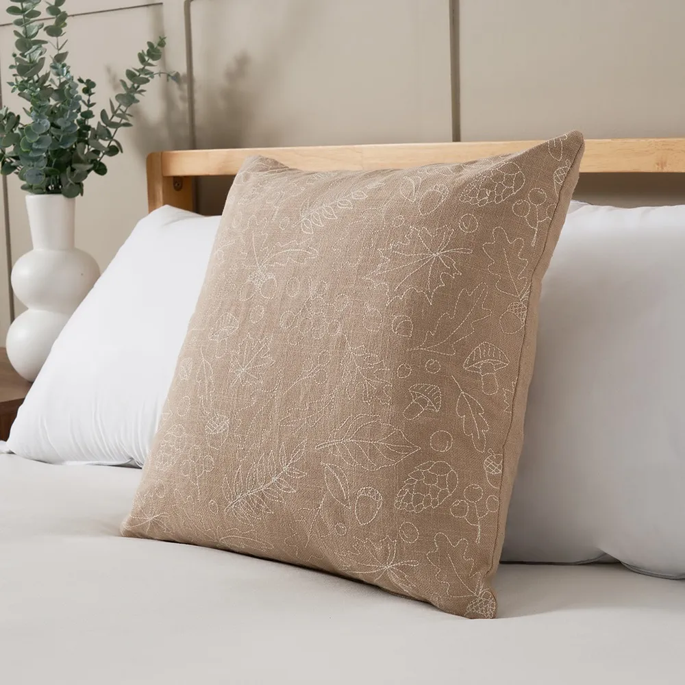 Autumn Leaves Cushion, Natural