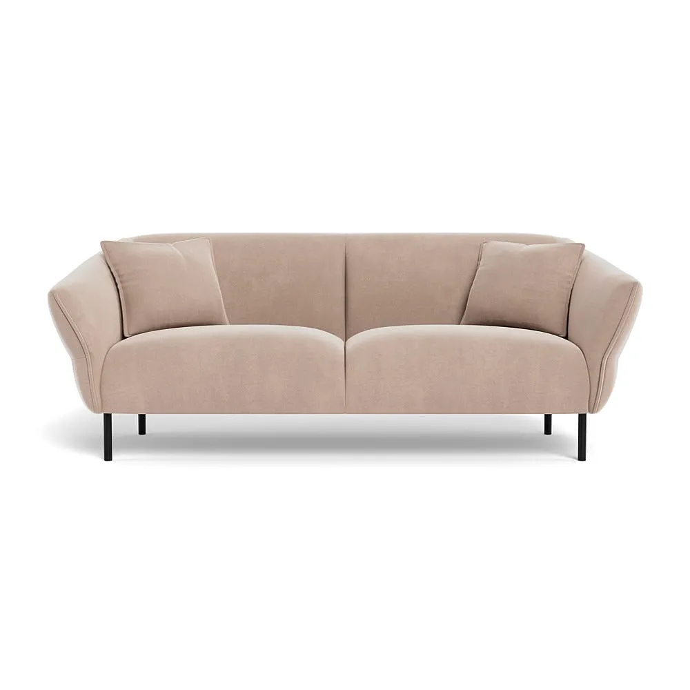Heal's Alto 3 Seater Sofa Smart Velvet Pebble Black Feet 1
