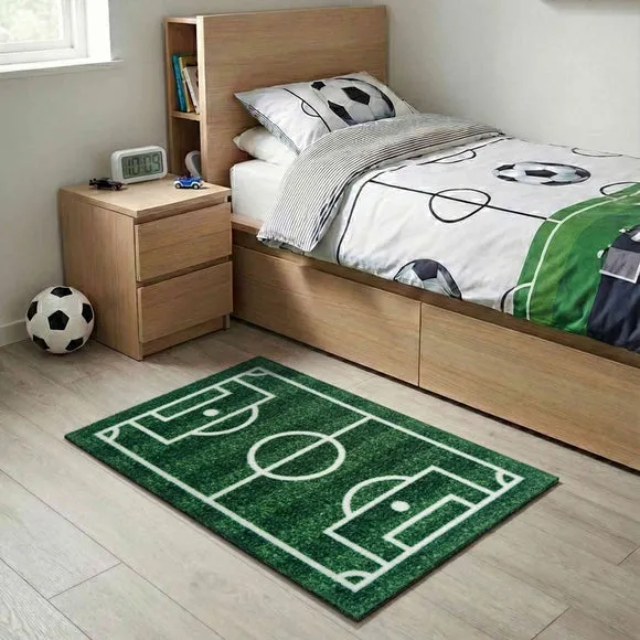 Marvel Printed Football Pitch Washable Rug
