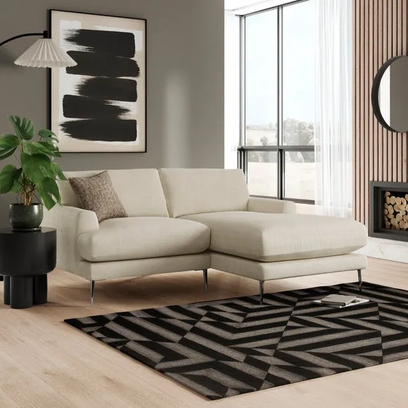 Lawson Chunky Tonal Weave Corner Chaise Sofa 1