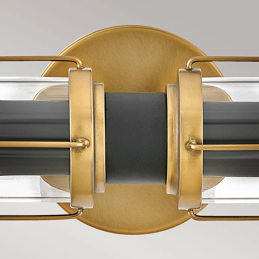 Netlighting Masthead 2 Light Outdoor Wall Light Heritage Brass & Black IP44 in Gold 3