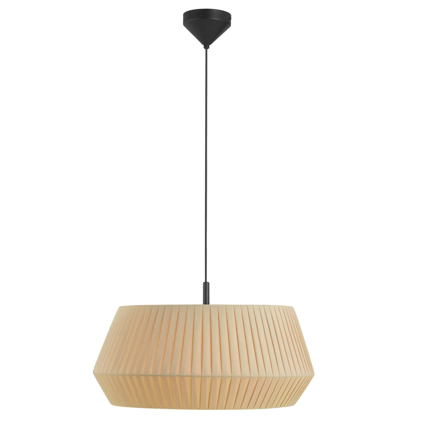 Nordlux Dicte Pendant Light Beige Textile Dining Room E27 Mains 53cm 2