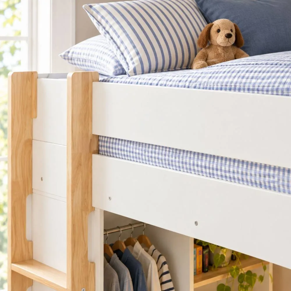 Nöa and Nani Noa & Nani Norah High Sleeper Bed with Desk & Storage in White 4