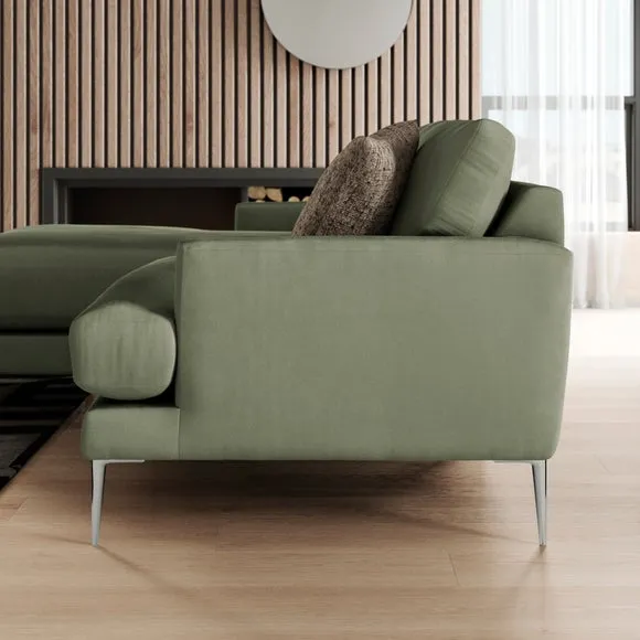 Lawson Matte Plush Velvet Corner Chaise Sofa 2