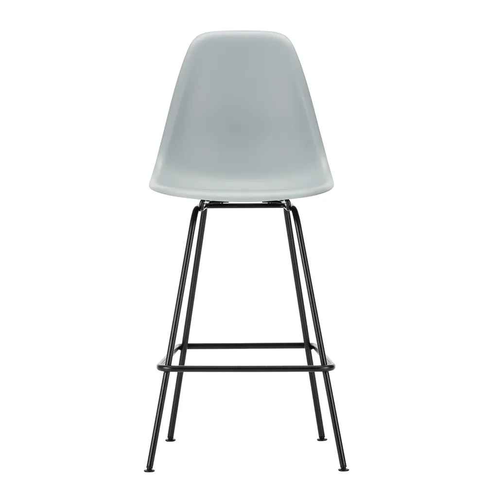 Vitra Eames Plastic Stool RE Medium Light Grey Basic Dark Powdered Legs 1