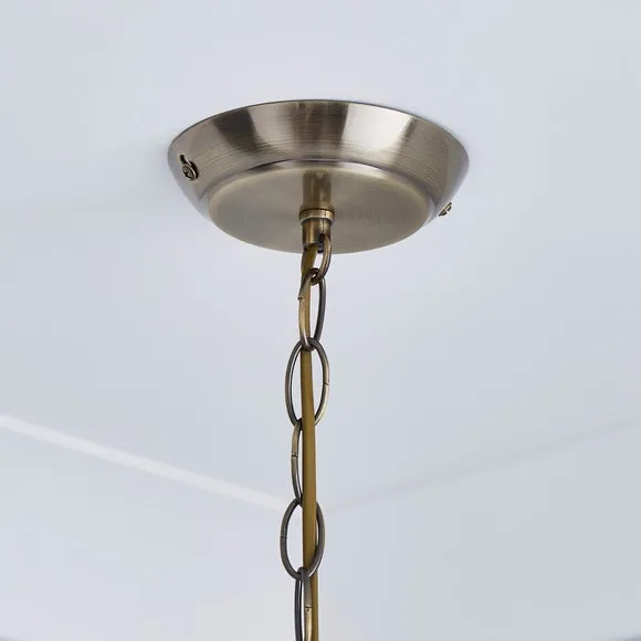 Knightsbridge Crystal Antique Brass Chandelier 4