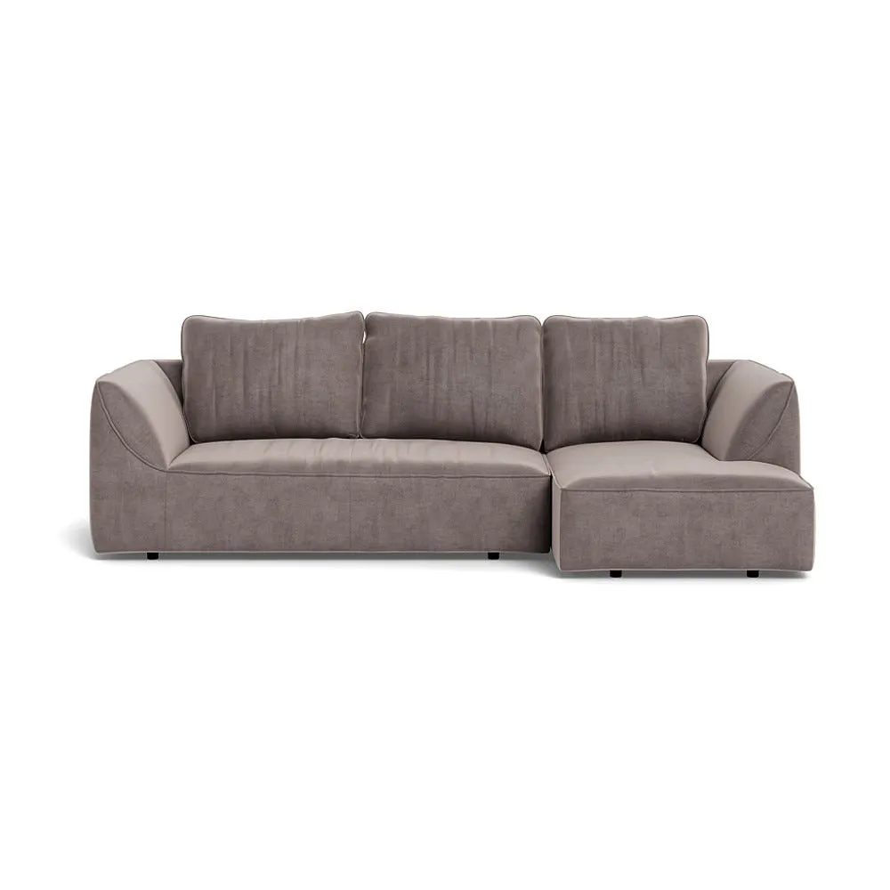 Heal's Morven Right Hand Facing Corner Chaise Sofa Smart Luxe Velvet Mushroom 1