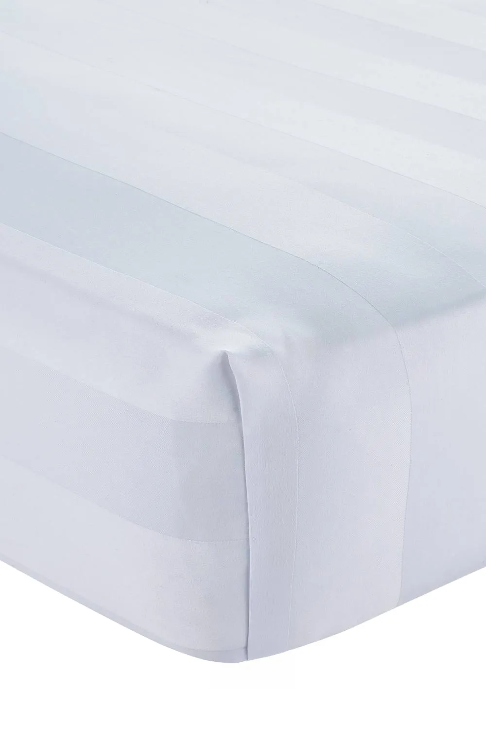 Catherine Lansfield 'So Soft Satin Stripe' Fitted Sheet in White 3