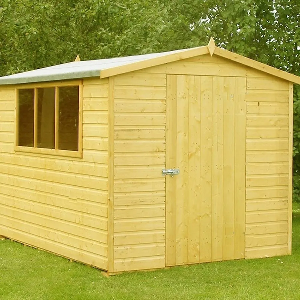 Shires Lewis Handmade Garden Shed Approx 10 x 8 Feet in Brown 2