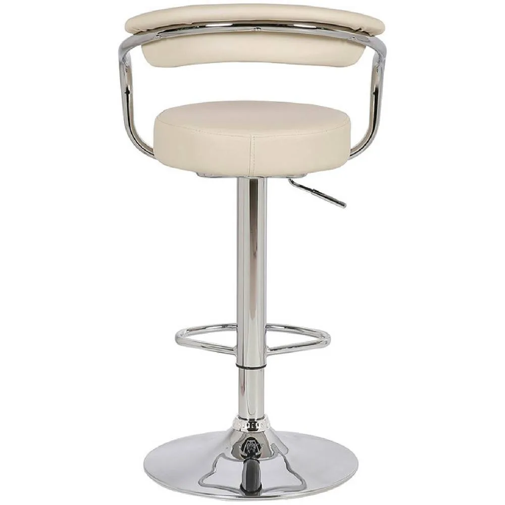 netfurniture Berty Cream Bar Stool Cushioned Padded seat & Back Height Adjustable 6