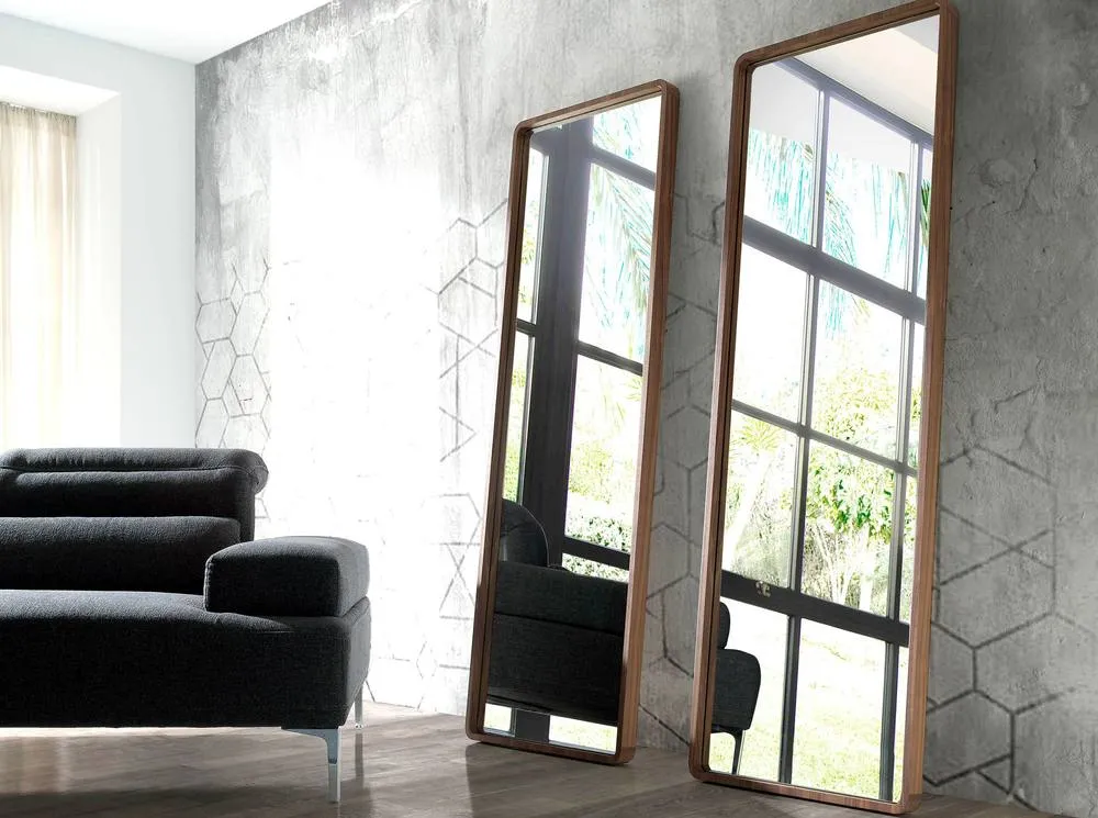 Angel Cerda Rectangular Walnut Wall Mirror 60x190 cm 3