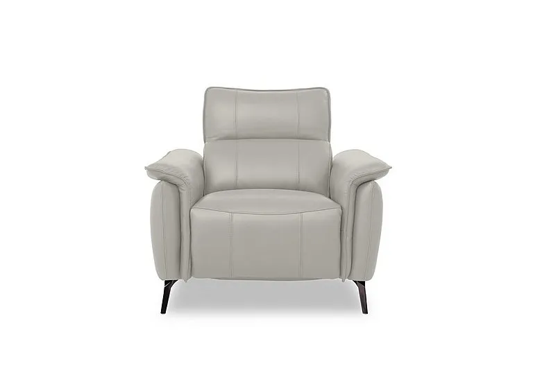 Jude Leather Power Recliner Chair with Power Headrest and Power Lumbar - Lead Grey