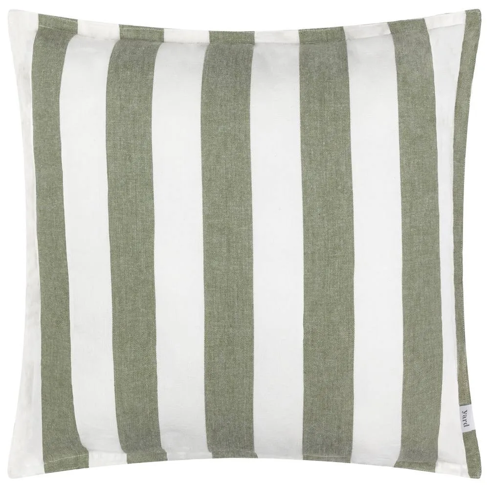 Yard Hayle 100% Cotton Striped Outdoor Cushion in Pale Green 2