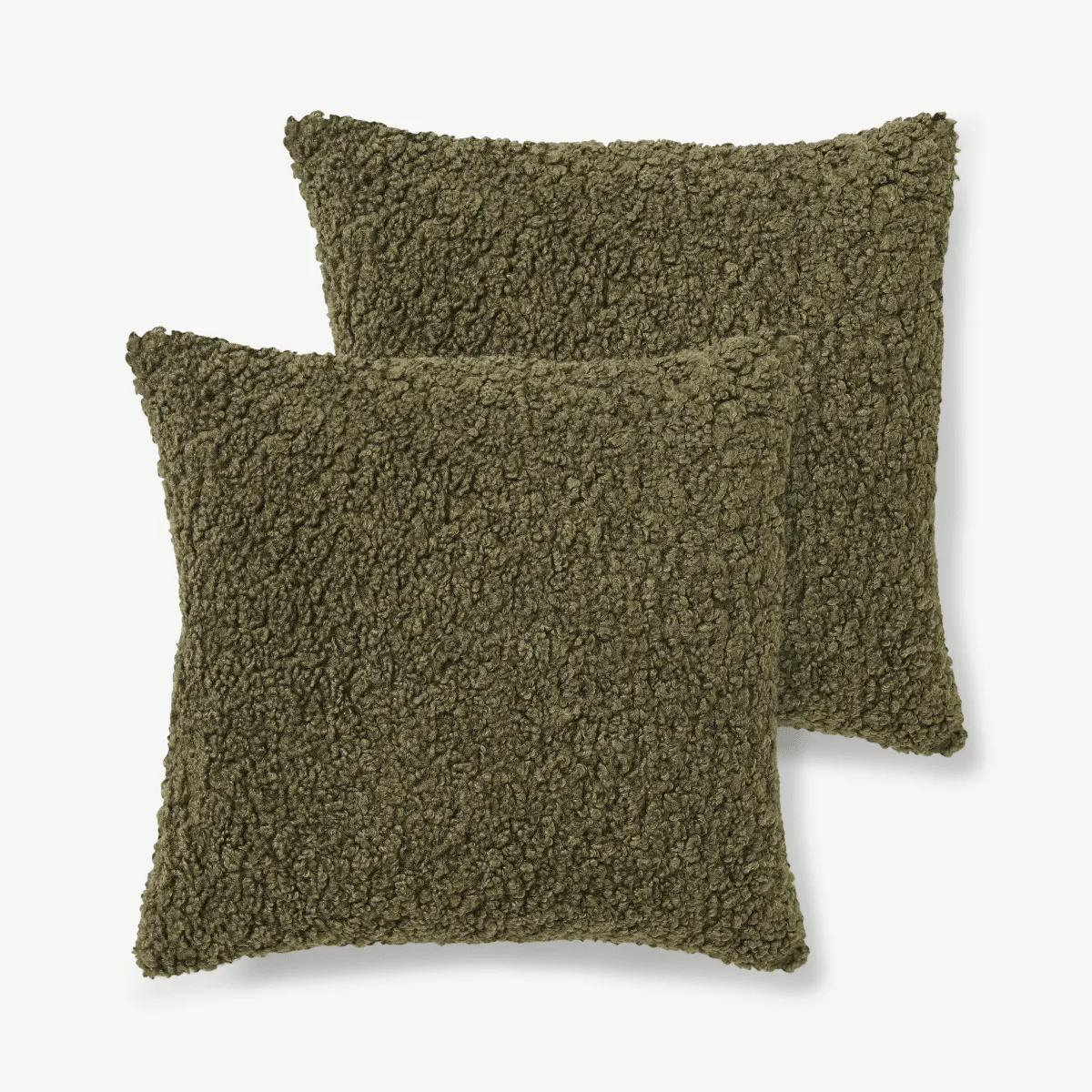 Mirny Set of 2 Boucle Cushions, 45 x 45cm, Moss Green