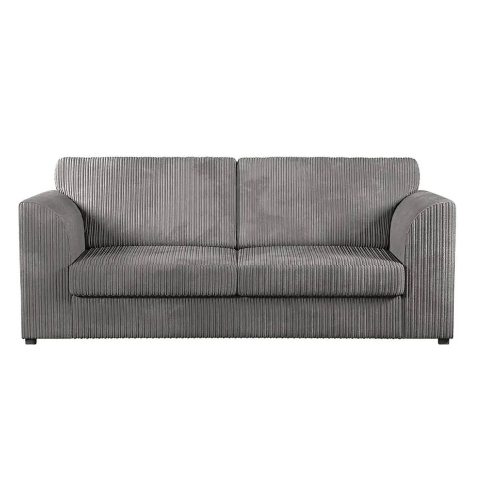 Bliss Furniture Jumbo Cord High Back 3 Seater Sofa in Grey