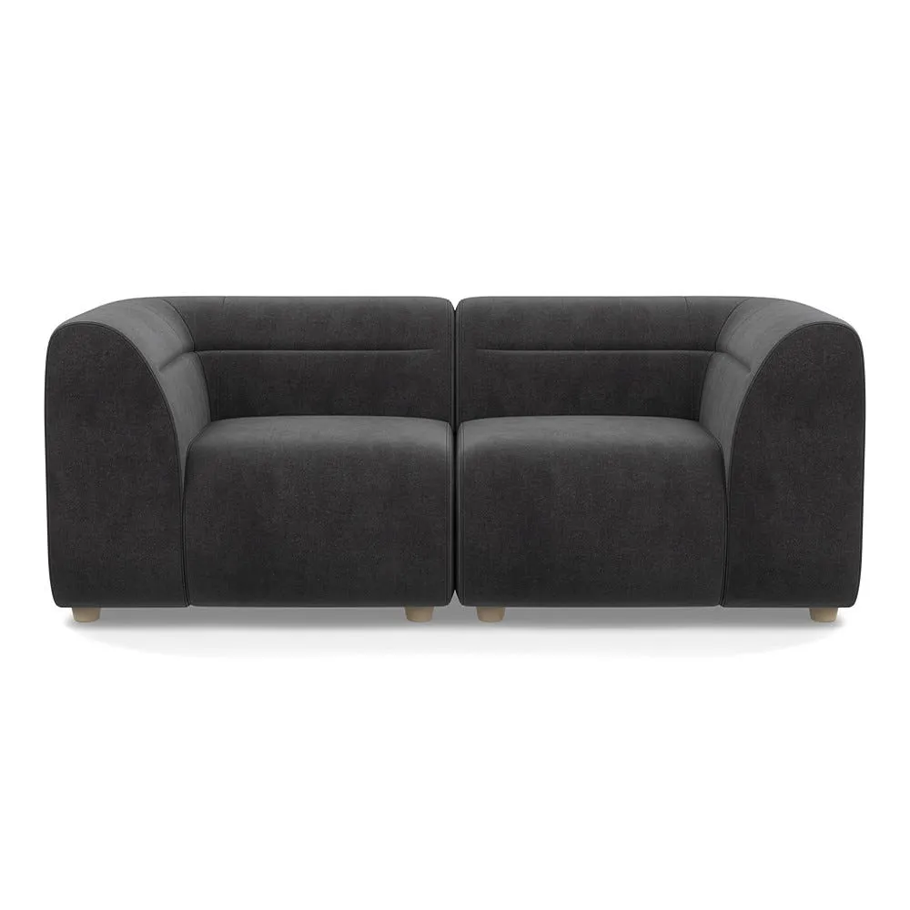 Heal's Lilli 2 Seater Sofa Smart Luxe Velvet Nickel Natural Beech Feet 1