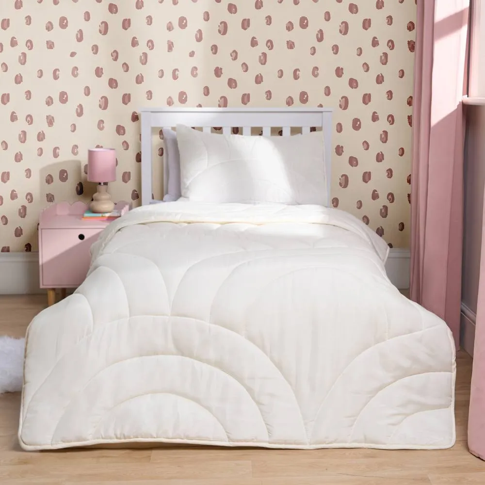 OHS Quilted Arches Coverless 7.5 TOG Duvet Bedding Set in Cream