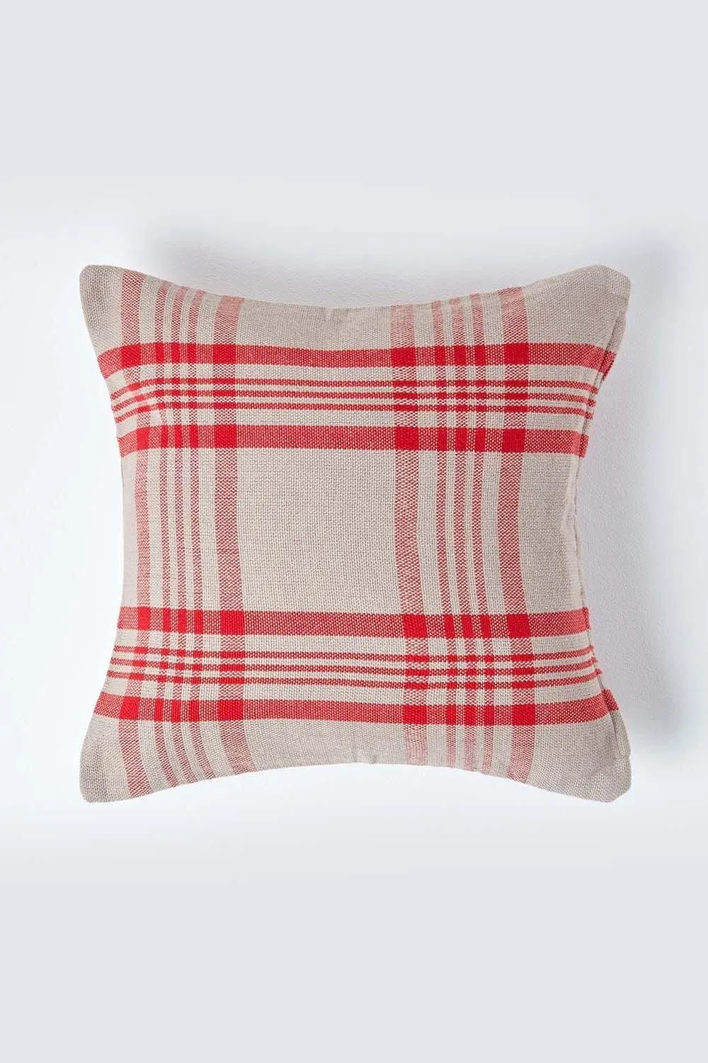 Homescapes Tartan Pattern Cushion Cover in Grey