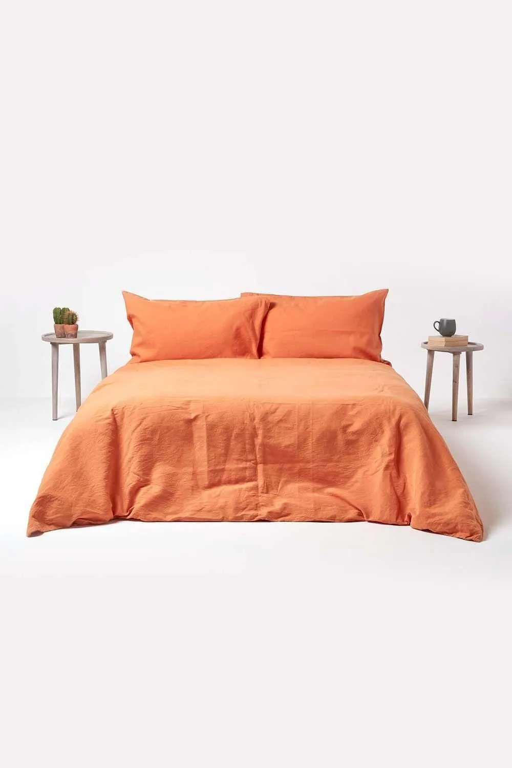 Homescapes Linen Oxford Pillowcase, King in Burnt Orange 5