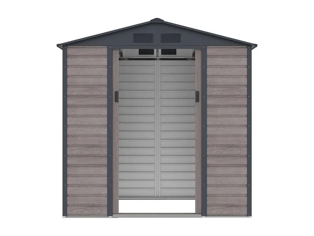 Vente-unique Garden Shed - 2.79 M² - Galvanised Steel With Grey Wood Effect 5